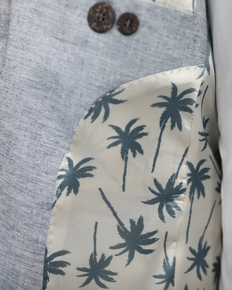 Blazer Slim Azul Metálico summer – detalhe