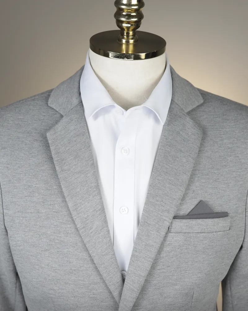 Blazer Slim Tecnológico Cinza Mescla tecido tecnológico – Terno do Rei