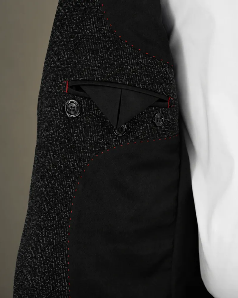 Blazer Slim Tecnológico Henry Black tecido tecnológico – detalhe