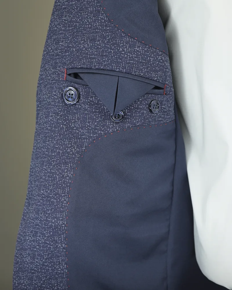 Blazer Slim Tecnológico Henry Blue tecido tecnológico – detalhe