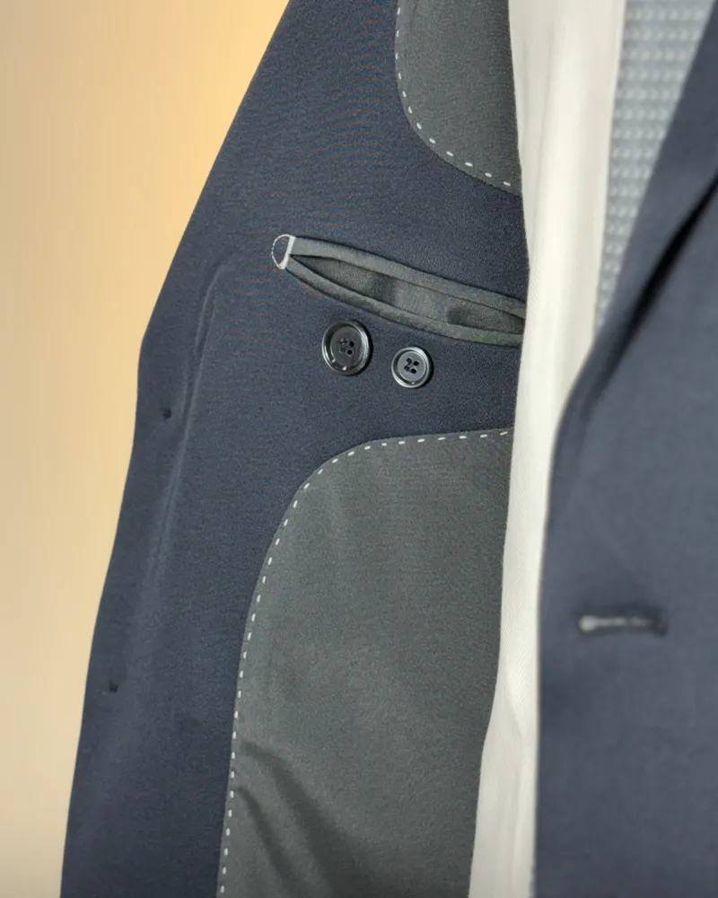 Terno Slim Asphalt microfibra stretch premium – detalhe