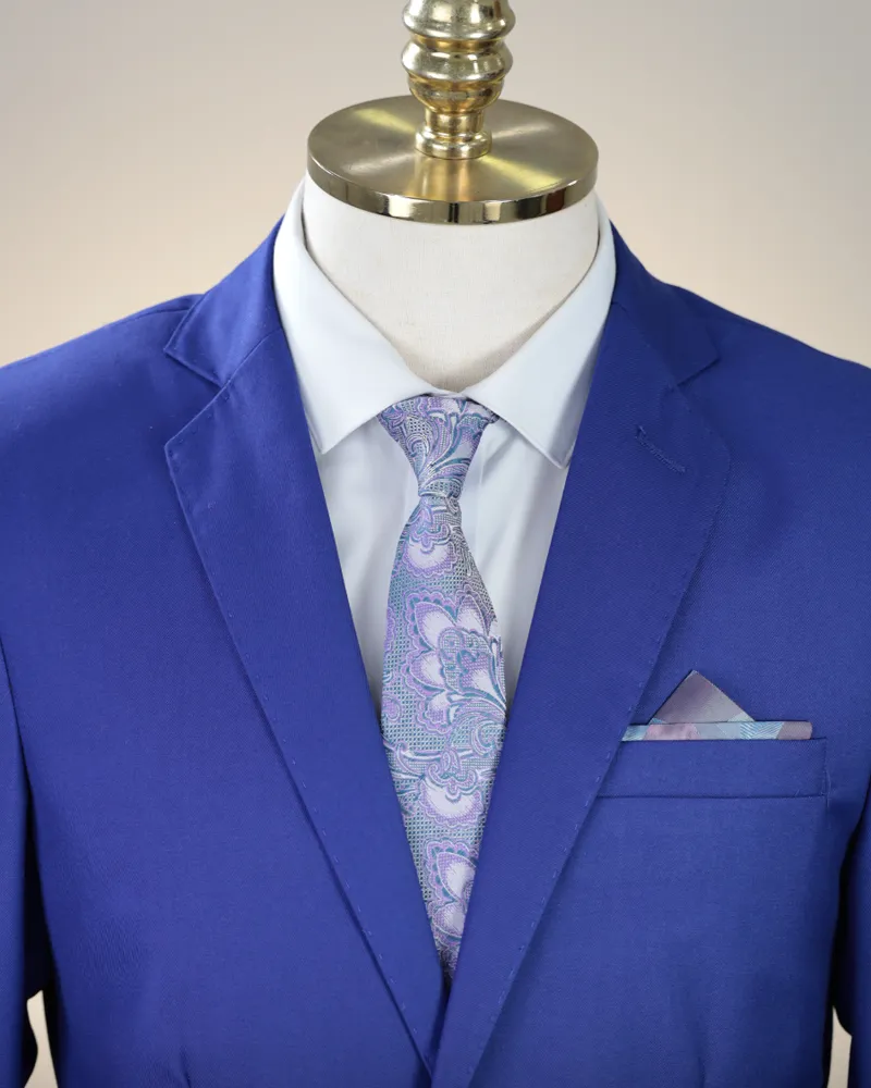 Terno Slim Azul Cobalt poliviscose premium – Terno do Rei