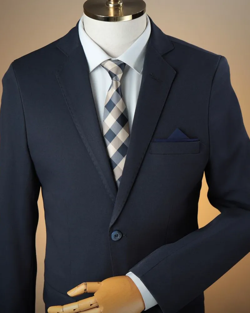 Terno Slim Azul Noite Fosco poliviscose premium – Terno do Rei