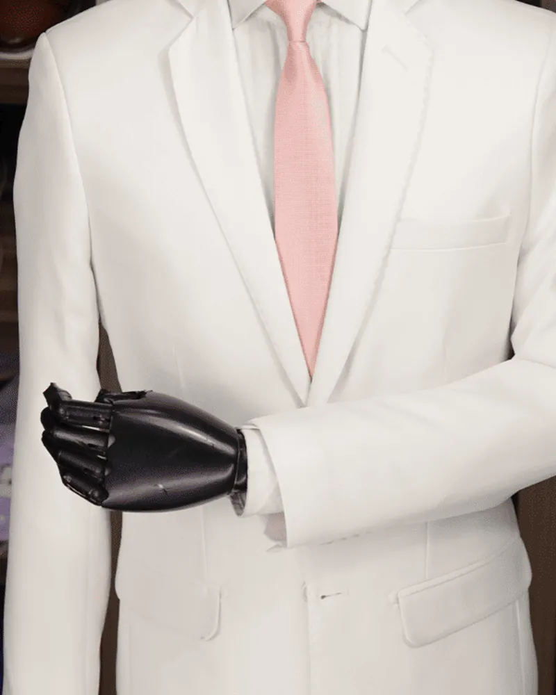 Terno Slim Branco poliviscose – Terno do Rei