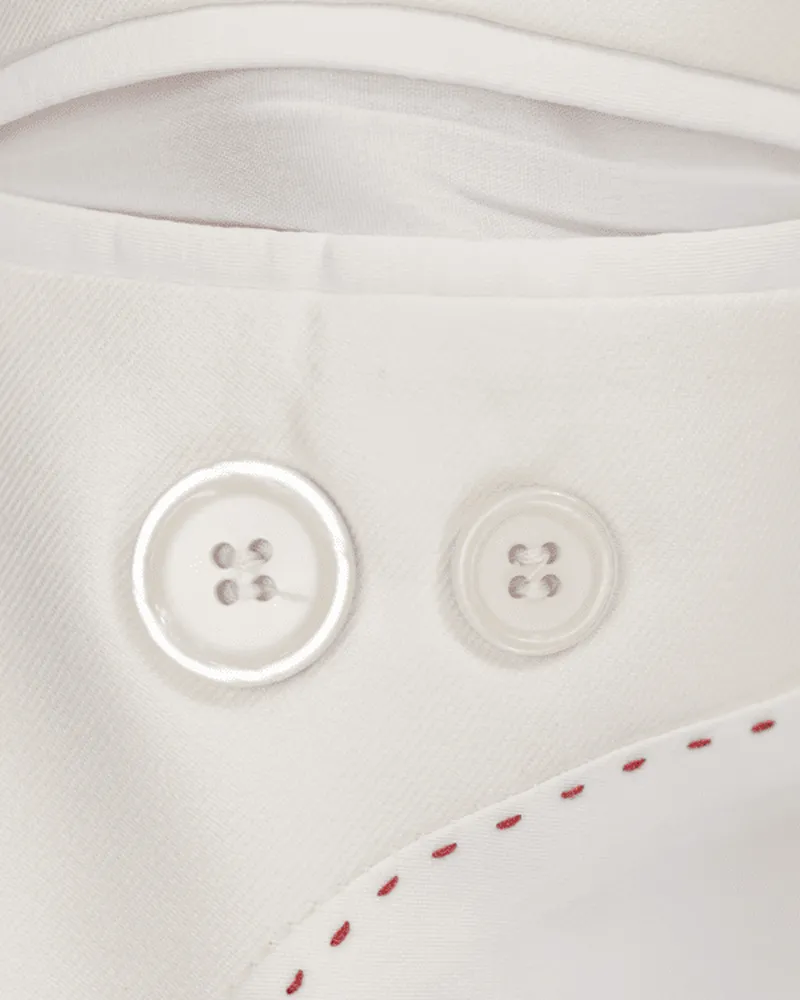 Terno Slim Branco poliviscose – detalhe