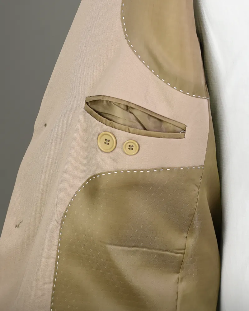 Terno Slim Caqui Liso microfibra – detalhe