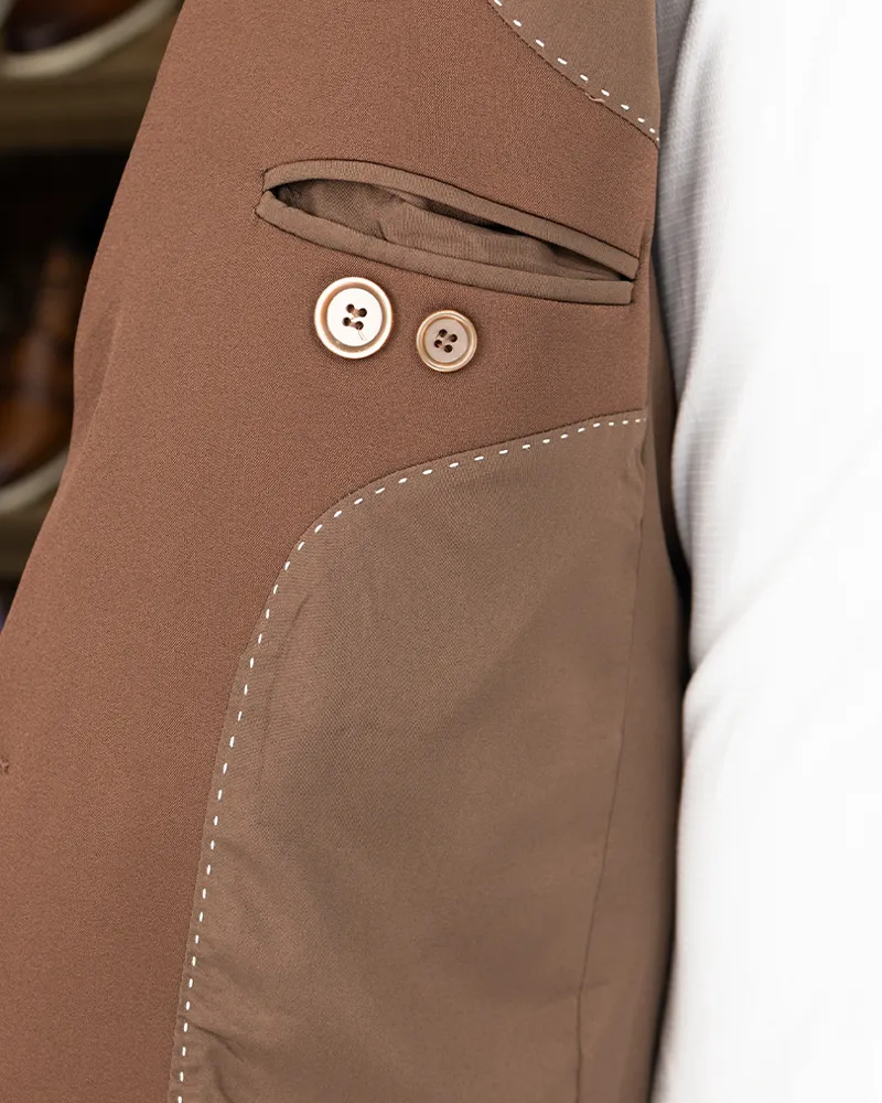 Terno Slim Chocolate microfibra – detalhe