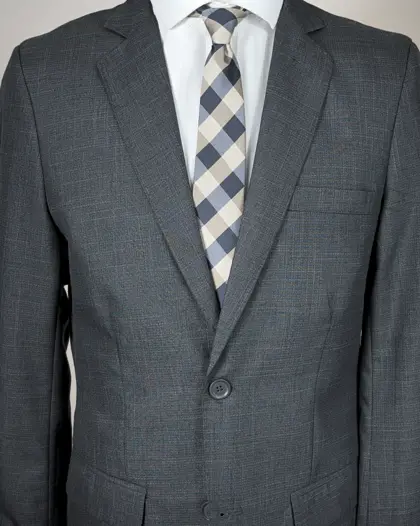 Terno Slim Chumbo Detalhado Encerado fio indiano premium – Terno do Rei