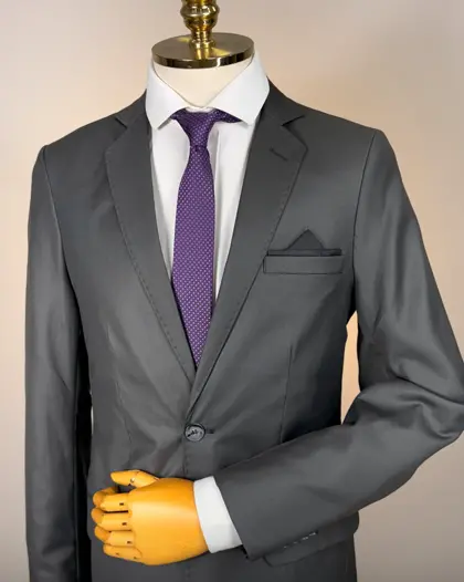 Terno Slim Chumbo Encerado poliviscose premium – Terno do Rei