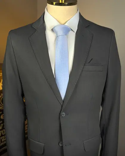 Terno Slim Cinza Fosco poliviscose stretch premium – Terno do Rei