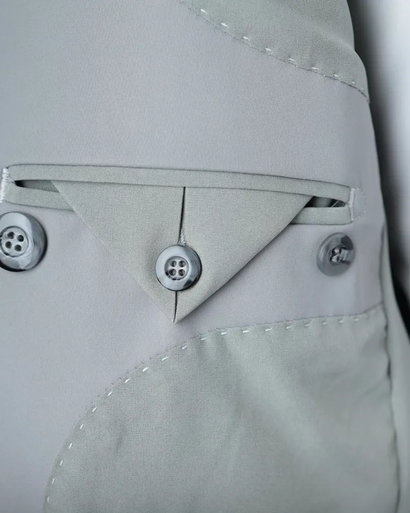 Terno Slim Cinza Médio elastano – detalhe