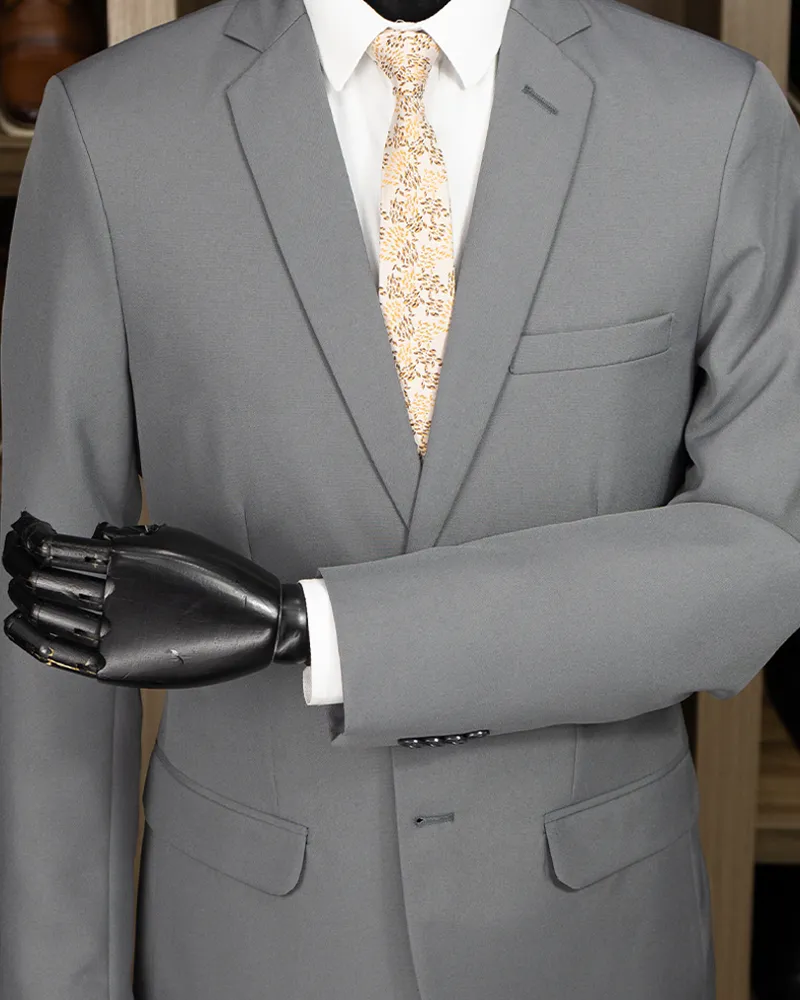 Terno Slim Cinza oxford – Terno do Rei