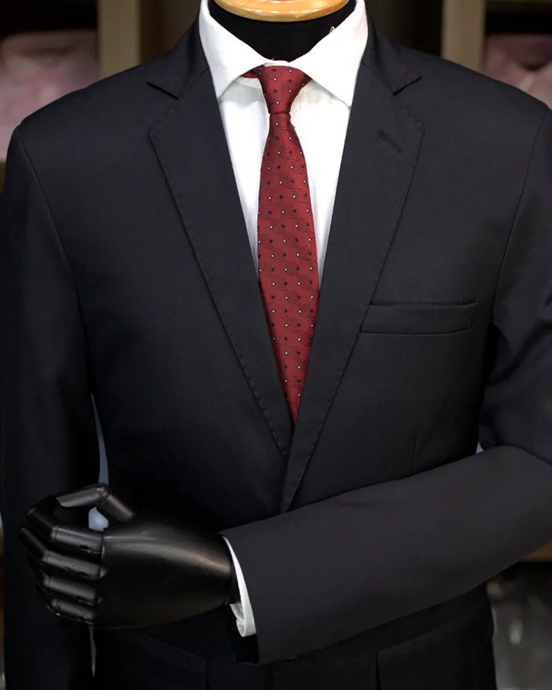Terno Slim Impermeável Preto tecido impermeável – detalhe