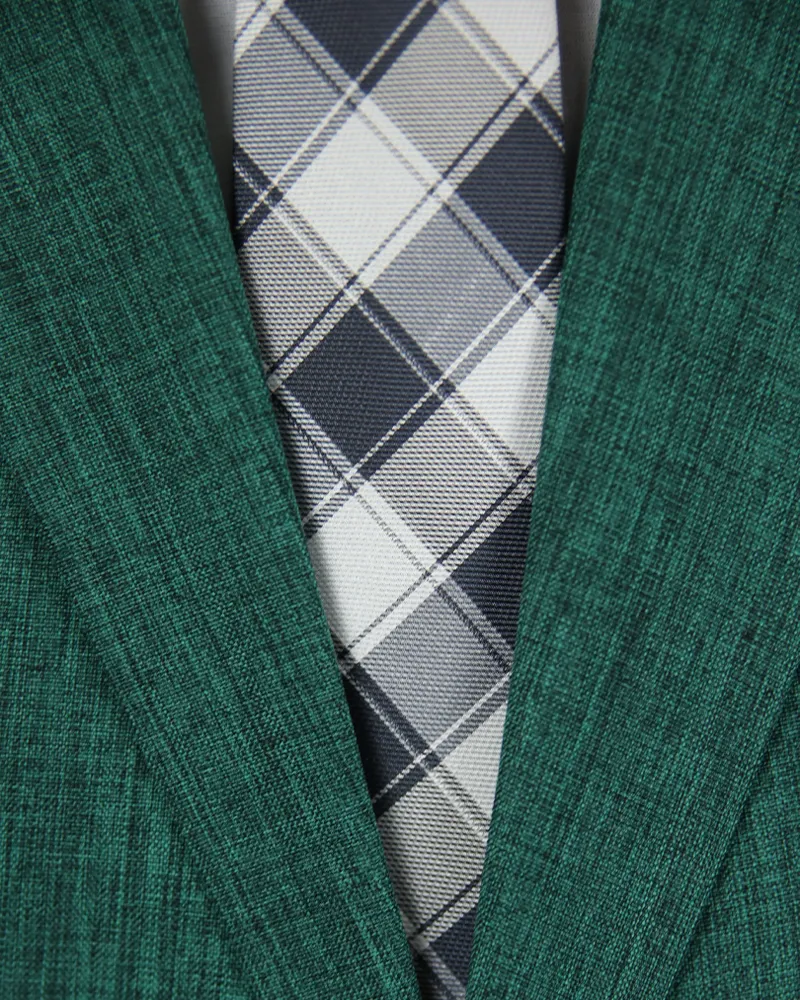 Terno Slim Melange Verde Bandeira tecido premium – detalhe