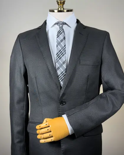 Terno Slim Preto Detalhado fio indiano – Terno do Rei