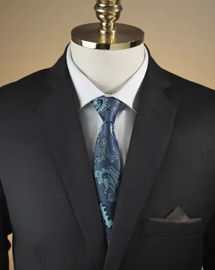 Terno Slim Preto Fosco poliviscose – Terno do Rei