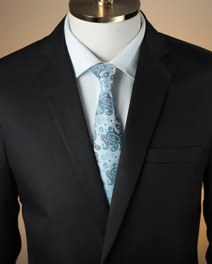 Terno Slim Preto Liso microfibra premium – Terno do Rei