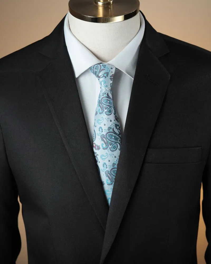 Terno Slim Preto Liso microfibra premium – Terno do Rei