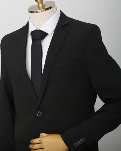 Terno Slim Preto Liso poliviscose stretch premium – Terno do Rei