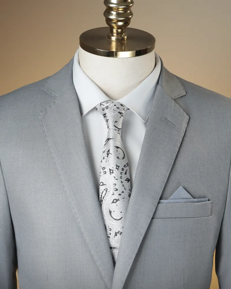 Terno Slim Steel Gray poliviscose – Terno do Rei