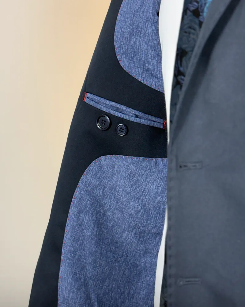 Terno Slim Stretch Night Sky poliviscose premium – detalhe