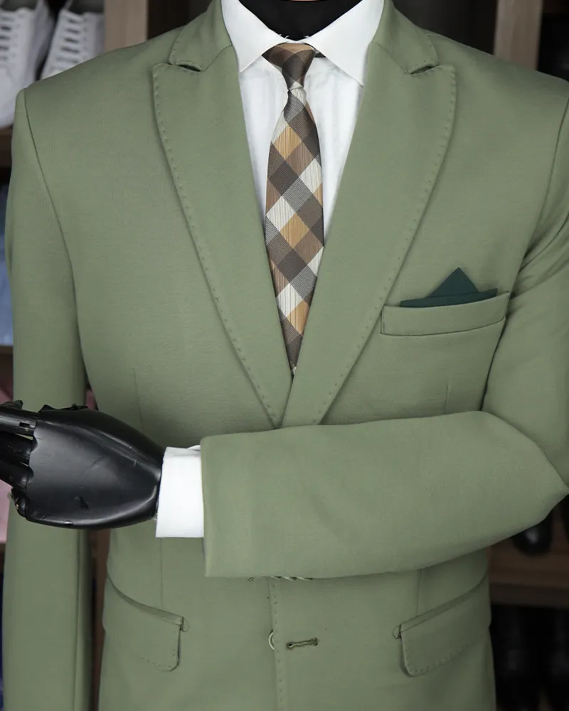 Terno Slim Tech Malha Verde Army tech malha – Terno do Rei
