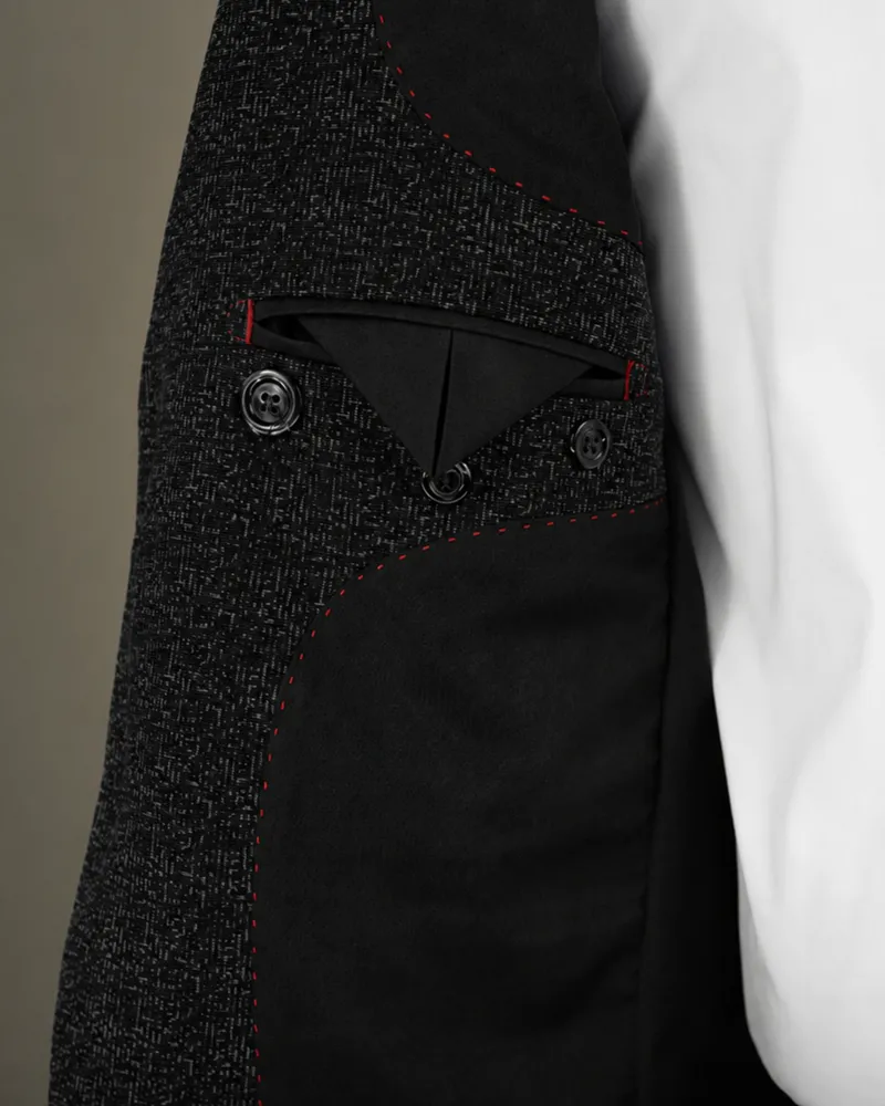 Terno Slim Tecnológico Henry Black tecido tecnológico – detalhe