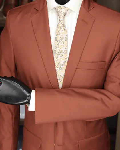 Terno Slim Terracota Fosco poliviscose – Terno do Rei