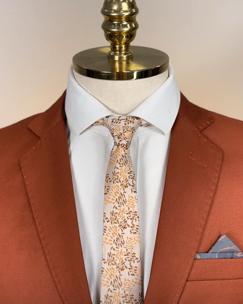 Terno Slim Terracota poliviscose premium – Terno do Rei