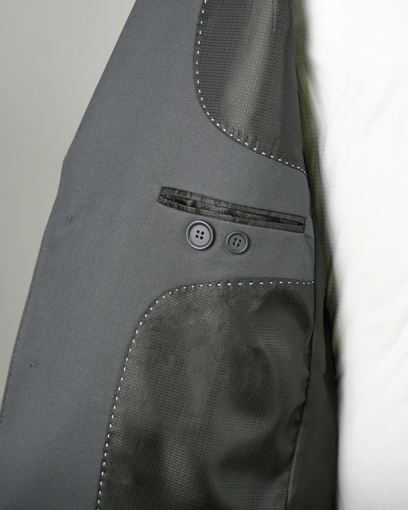 Terno Slim Titânio microfibra – detalhe