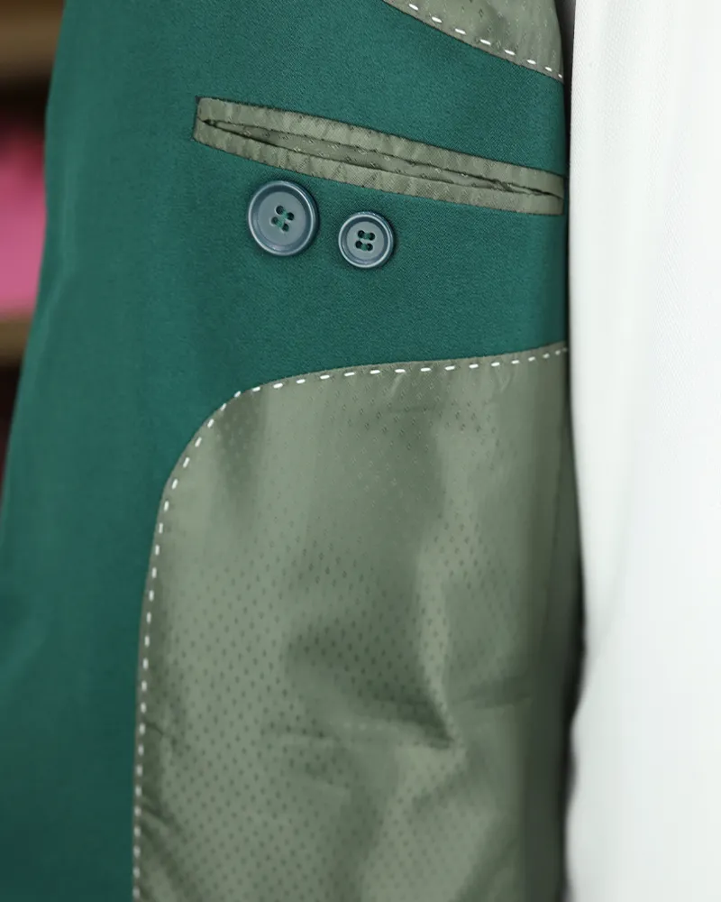 Terno Slim Verde Bandeira microfibra – detalhe