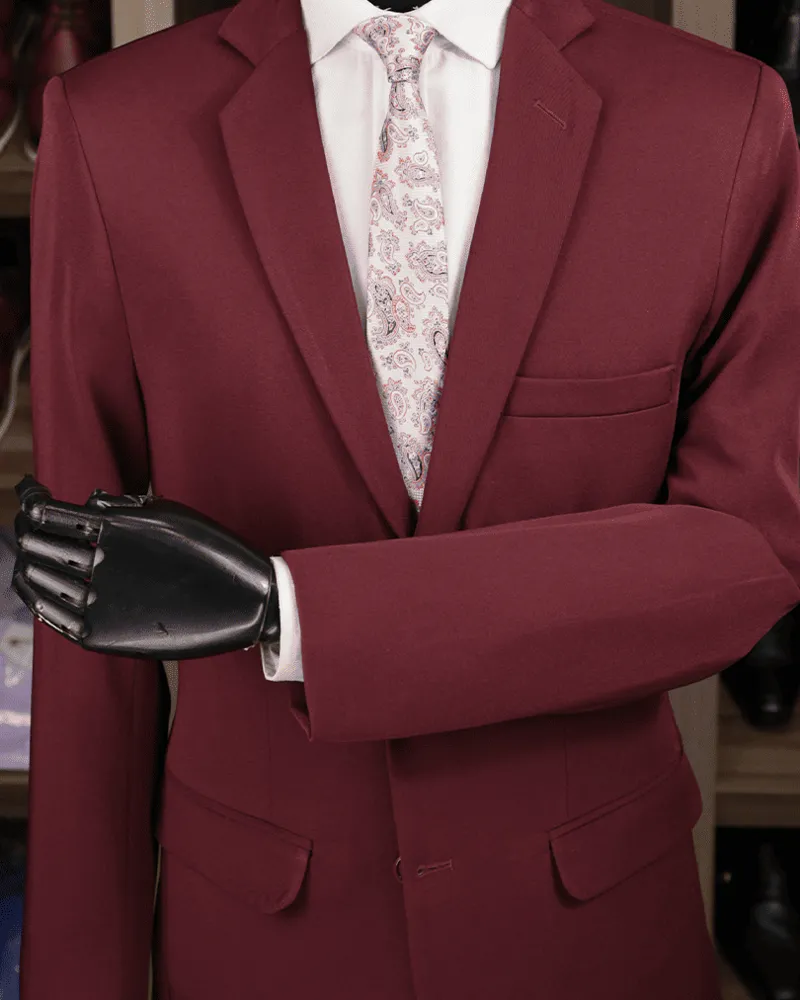 Terno Slim Vinho Suave microfibra – Terno do Rei